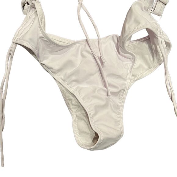 Women 1 Piece Summer Hollow Sexy Bikini with Long Tassel Drawstring Colo… - Picture 12 of 16